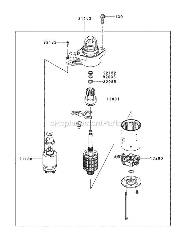 Fx1000v-As00 Starter Diagram and Parts List for M72-KW 53AI8CTZ750 Cub Cadet Sprayer
